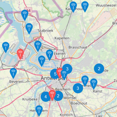 gateways in de buurt van Antwerpen, Belgie